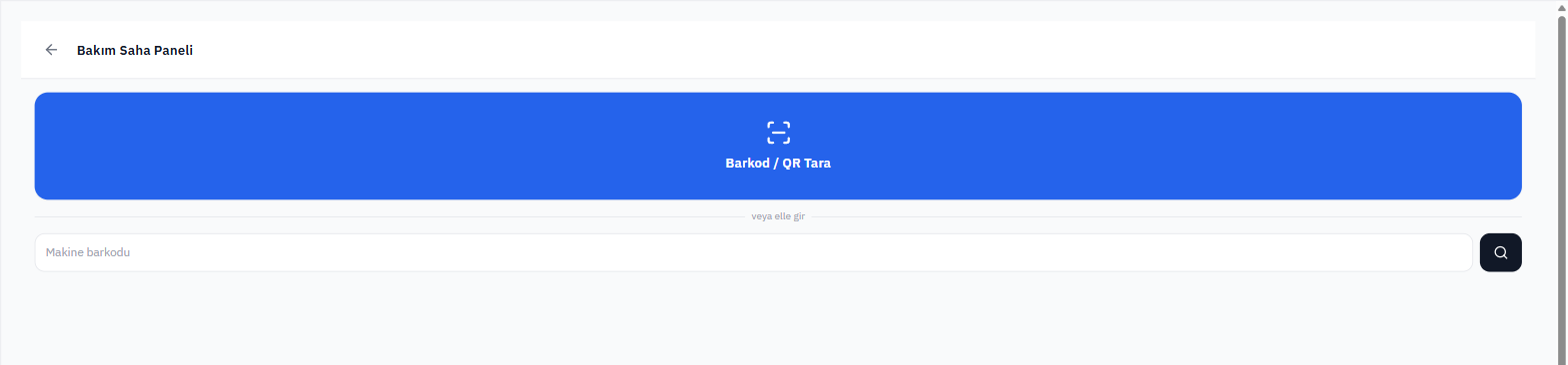 bakimo field panel barcode/QR scan screenshot